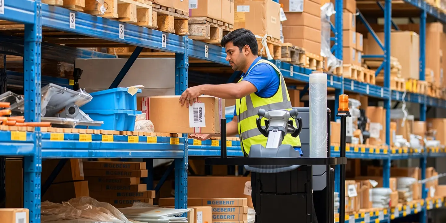 Nuport warehouse with pallet racks