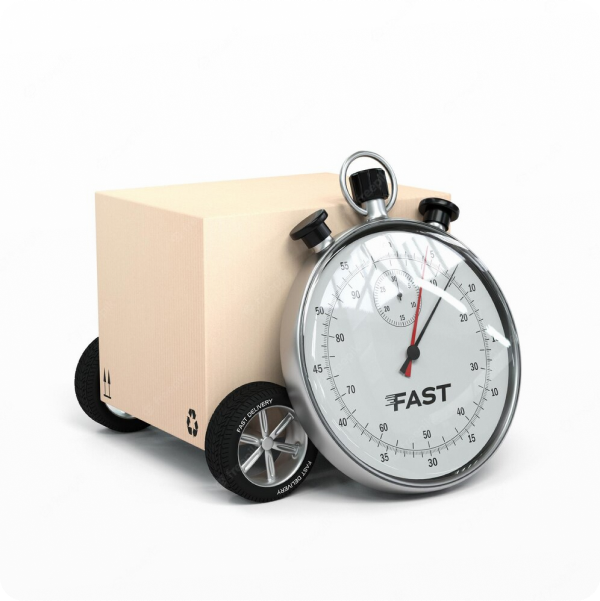 Pocket watch indicating faster delivery