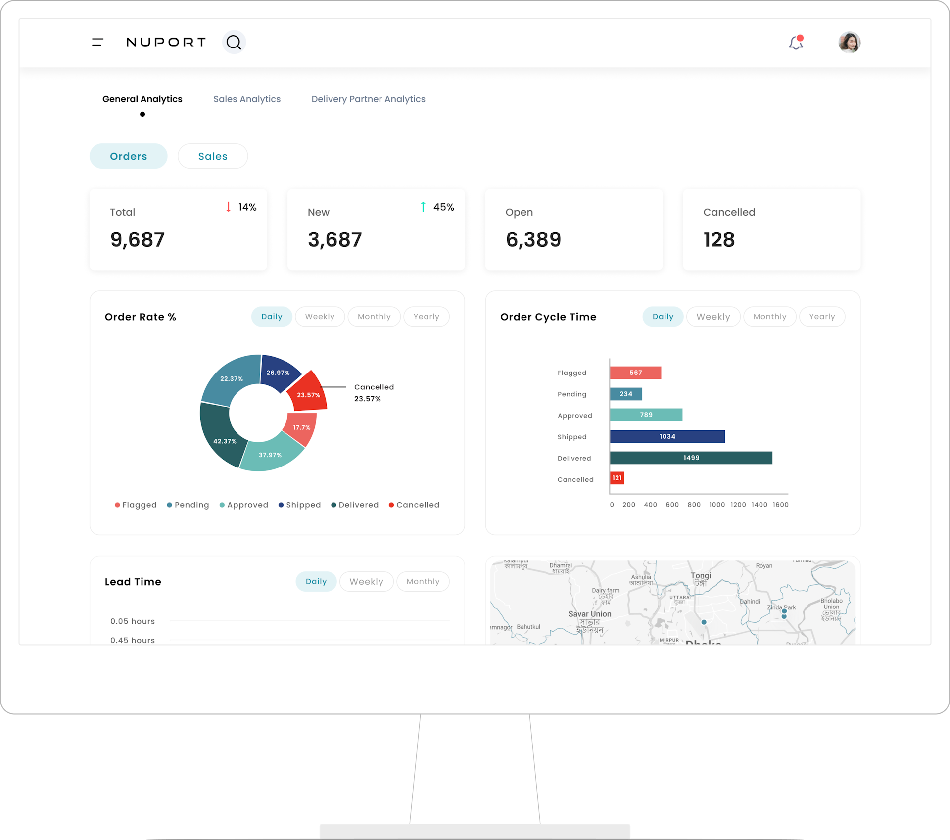 Nuport supply chain intelligence screen