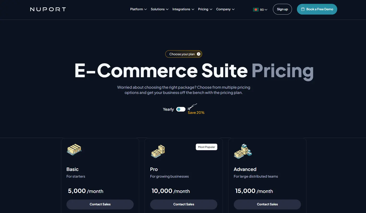 Nuport pricing e commerce